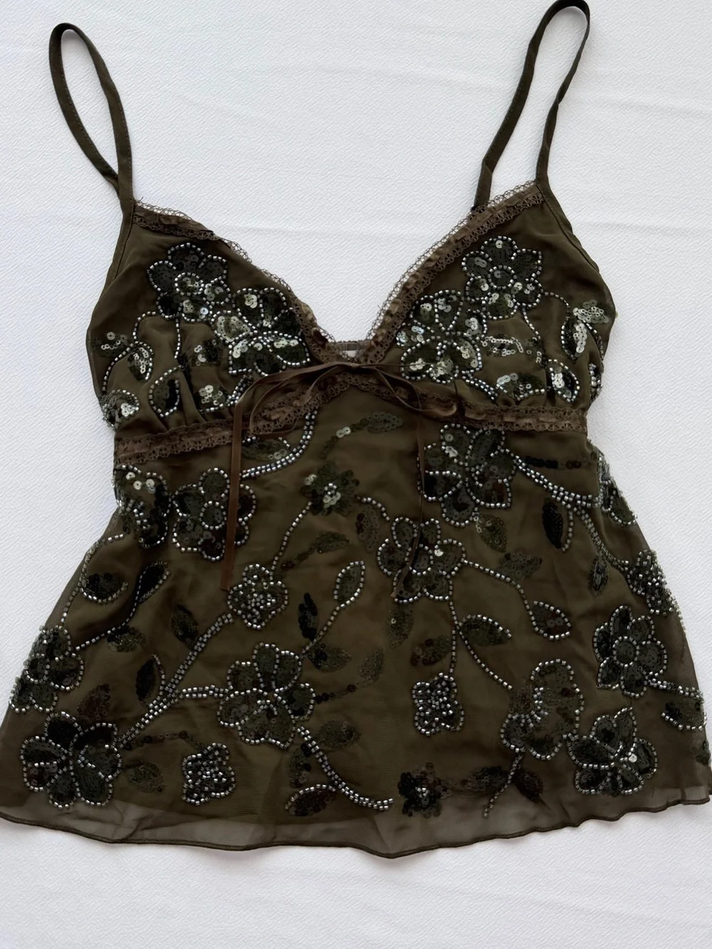 Madden Girl Olive Beaded Sequin Babydoll Cami - Picture 3 of 5